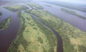 Aerial view of a section of Congo River